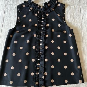 Marc Jacobs, beautiful ruffled Black and Tan sleeveless blouse.